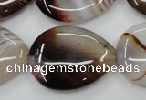 CAG5924 15 inches 22*30mm flat teardrop Madagascar agate gemstone beads