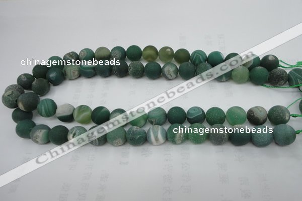 CAG5929 15 inches 14mm round matte druzy agate beads wholesale