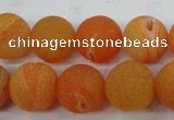 CAG5936 15 inches 14mm round matte druzy agate beads wholesale