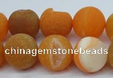 CAG5937 15 inches 16mm round matte druzy agate beads wholesale