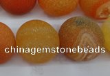 CAG5939 15 inches 20mm round matte druzy agate beads wholesale