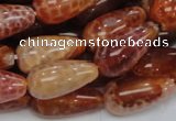 CAG594 15.5 inches 10*20mm teardrop natural fire agate beads