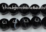 CAG5945 15.5 inches 10mm round black line agate beads wholesale