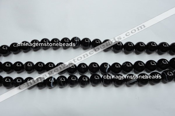 CAG5945 15.5 inches 10mm round black line agate beads wholesale