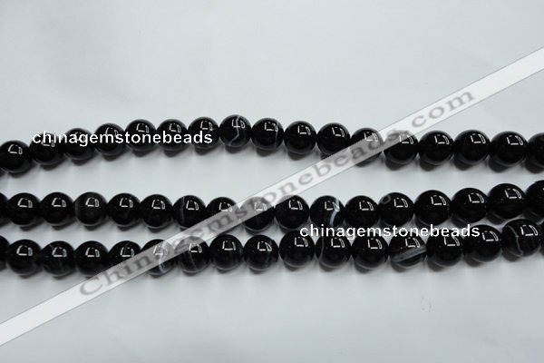 CAG5946 15.5 inches 12mm round black line agate beads wholesale