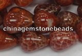 CAG595 15.5 inches 15*20mm teardrop natural fire agate beads