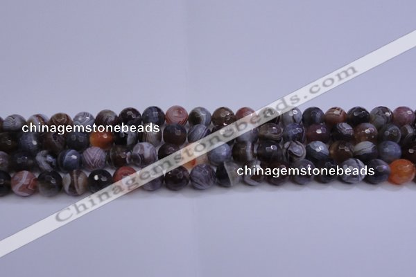 CAG5961 15.5 inches 8mm faceted round botswana agate beads wholesale