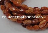 CAG598 15.5 inches 8*12mm faceted rice natural fire agate beads