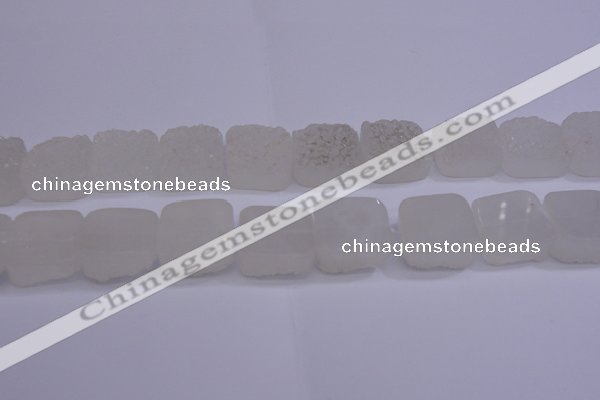 CAG5980 15.5 inches 20*20mm square white agate gemstone beads