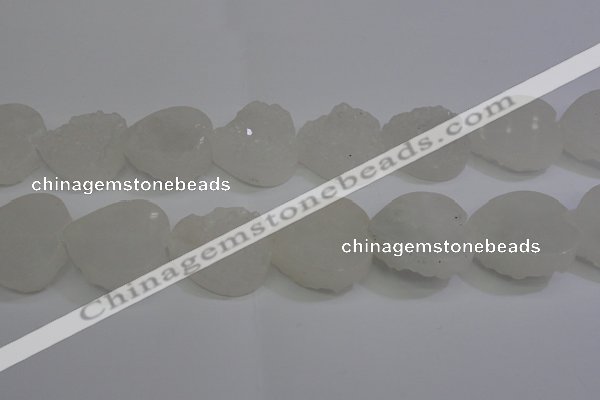 CAG5982 15.5 inches 30mm heart white agate gemstone beads