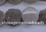 CAG5985 15.5 inches 16mm coin grey agate gemstone beads