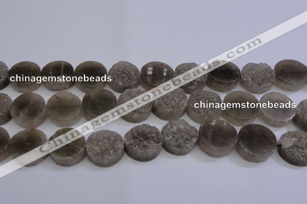 CAG5986 15.5 inches 20mm coin grey agate gemstone beads