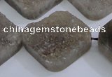 CAG5989 15.5 inches 25*25mm diamond grey agate gemstone beads