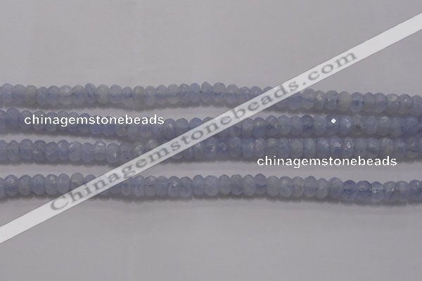 CAG5993 15.5 inches 4*6mm faceted rondelle blue lace agate beads