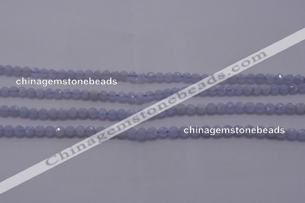 CAG5995 15.5 inches 4mm faceted round blue lace agate beads