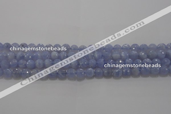 CAG5997 15.5 inches 8mm faceted round blue lace agate beads