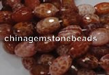 CAG600 15.5 inches 12*16mm faceted rice natural fire agate beads