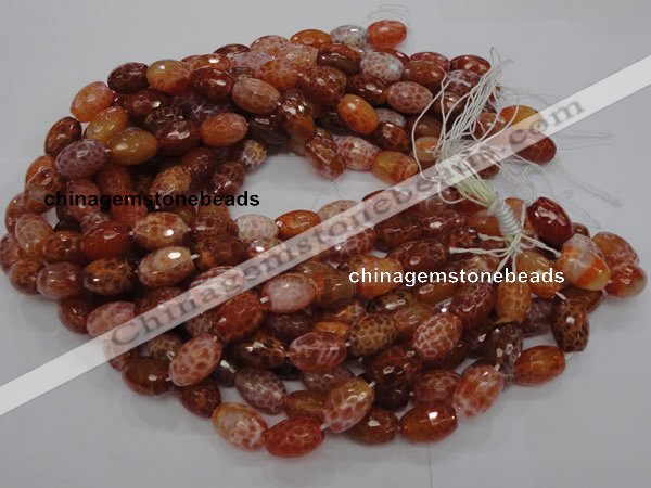 CAG600 15.5 inches 12*16mm faceted rice natural fire agate beads