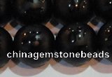 CAG6005 15.5 inches 14mm carved round matte black agate beads