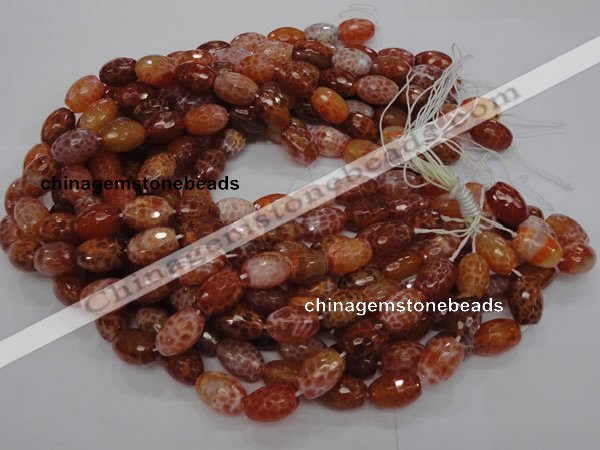 CAG601 15.5 inches 13*18mm faceted rice natural fire agate beads