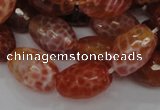 CAG602 15.5 inches 15*20mm faceted rice natural fire agate beads