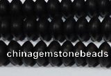 CAG6021 15.5 inches 4*8mm rondelle matte black agate beads