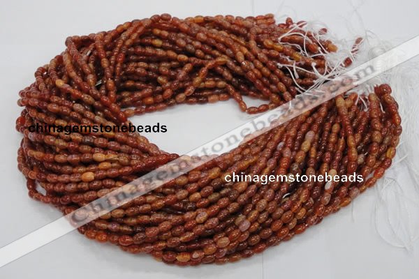 CAG603 15.5 inches 4*6mm rice natural fire agate beads wholesale