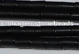 CAG6031 15.5 inches 6*8mm tube matte black agate beads