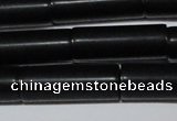 CAG6033 15.5 inches 8*20mm tube matte black agate beads