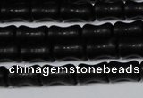 CAG6038 15.5 inches 4*8mm bone matte black agate beads