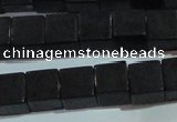 CAG6046 15.5 inches 8*8mm cube matte black agate beads