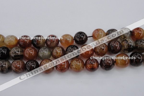 CAG6051 15.5 inches 20mm round dragon veins agate beads