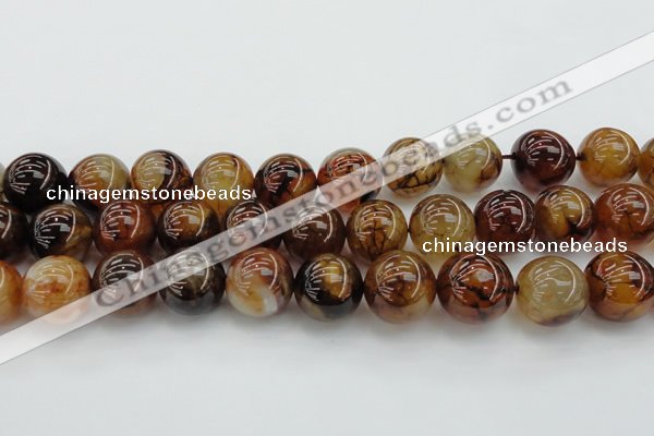 CAG6052 15.5 inches 22mm round dragon veins agate beads