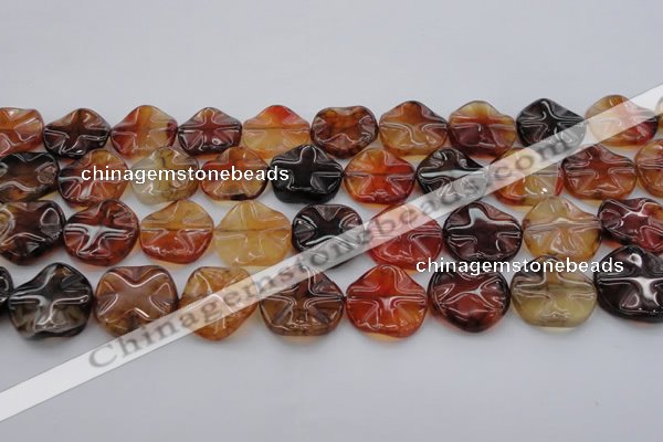 CAG6055 15.5 inches 20mm wavy coin dragon veins agate beads