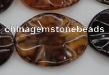 CAG6061 15.5 inches 22*30mm wavy oval dragon veins agate beads