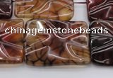 CAG6065 15.5 inches 18*25mm wavy rectangle dragon veins agate beads