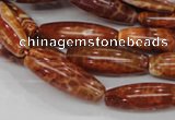 CAG607 15.5 inches 10*20mm rice natural fire agate beads wholesale