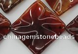 CAG6072 15.5 inches 40mm wavy diamond dragon veins agate beads