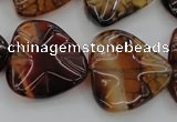 CAG6075 15.5 inches 20mm wavy triangle dragon veins agate beads