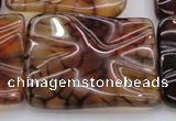 CAG6085 15.5 inches 20*20mm wavy square dragon veins agate beads