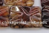 CAG6087 15.5 inches 40*40mm wavy square dragon veins agate beads