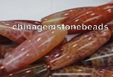 CAG609 15.5 inches 12*40mm rice natural fire agate beads wholesale