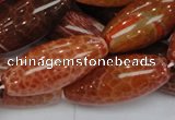 CAG610 15.5 inches 13*35mm rice natural fire agate beads wholesale