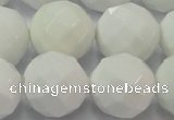 CAG6105 15.5 inches 14mm faceted round white agate gemstone beads