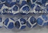 CAG6120 15 inches 8mm faceted round tibetan agate gemstone beads