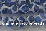 CAG6121 15 inches 10mm faceted round tibetan agate gemstone beads