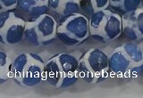 CAG6123 15 inches 14mm faceted round tibetan agate gemstone beads