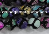 CAG6132 15 inches 12mm faceted round tibetan agate gemstone beads