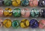 CAG6140 15 inches 8mm faceted round tibetan agate gemstone beads