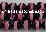 CAG6156 15 inches 10mm faceted round tibetan agate gemstone beads